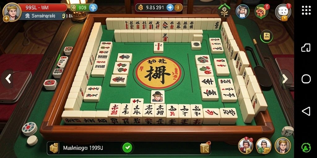 Tangkapan layar gameplay seru dari permainan Mahjong 99SL.