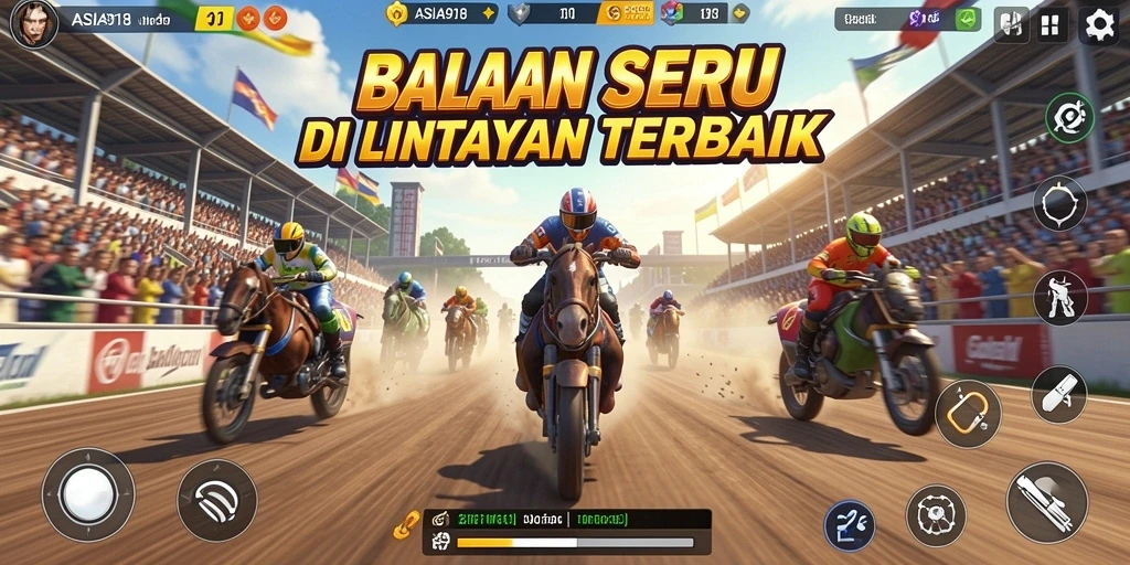 Tampilan seru gameplay balapan di ASIA918.