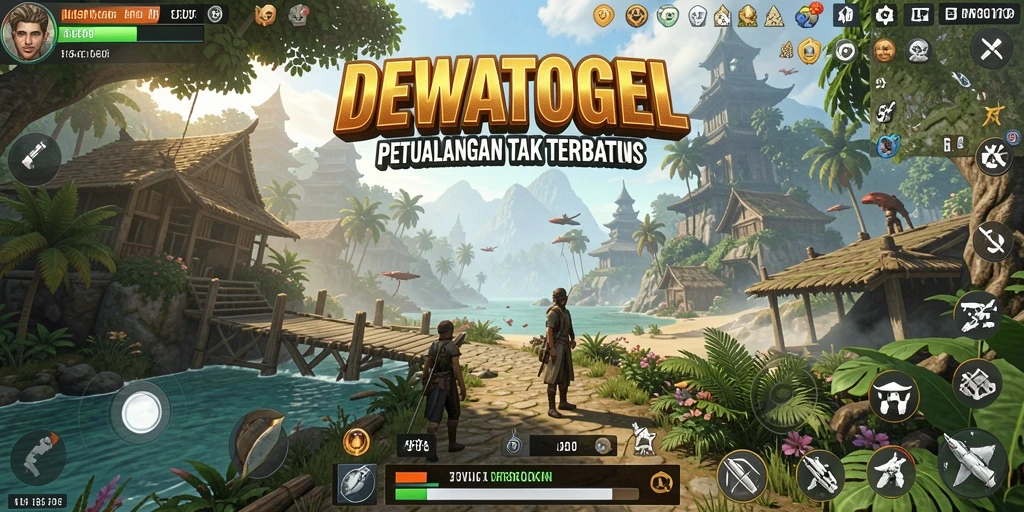 Screenshot gameplay DEWATOGEL yang menampilkan petualangan seru di dunia terbuka.