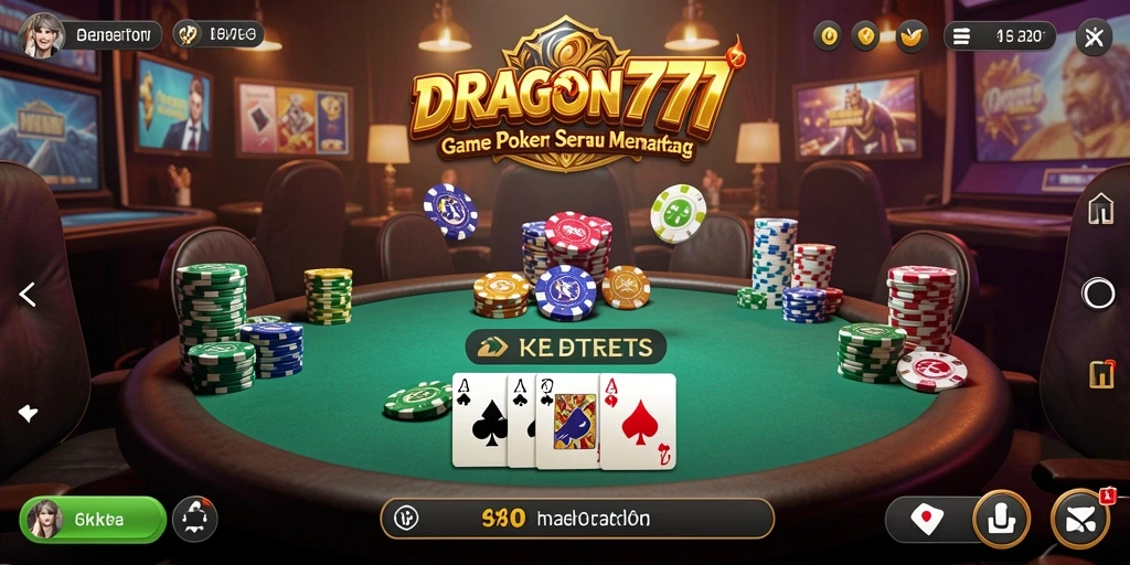 Tampilan menarik dari gameplay Poker di DRAGON777.