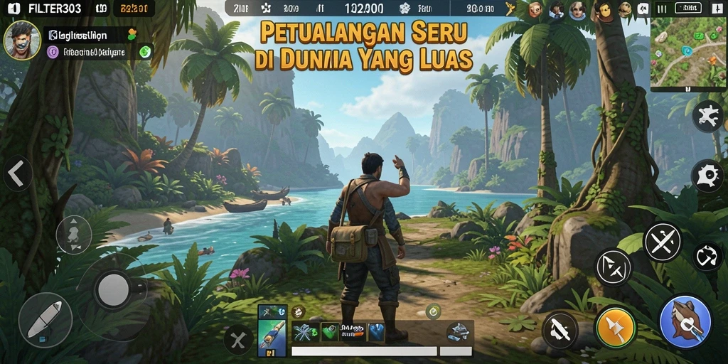 Screenshot permainan FILTER303 menampilkan petualangan yang mendebarkan.