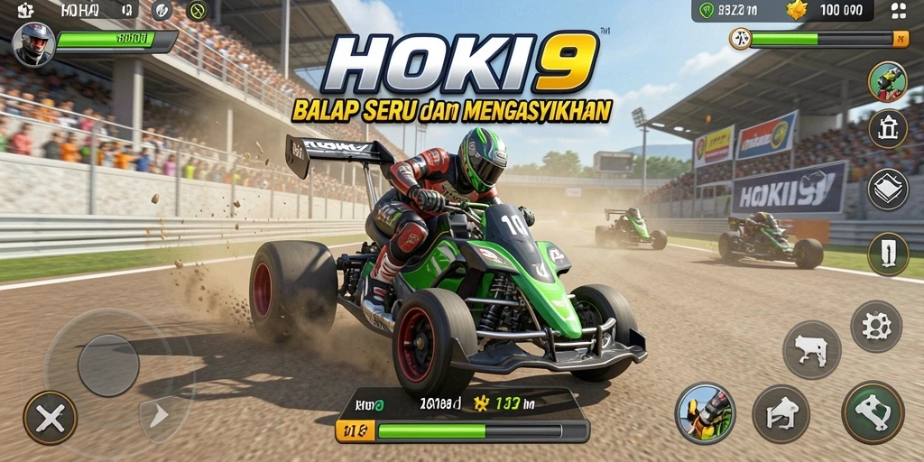 Tampilan gameplay balap menarik dalam HOKI9.