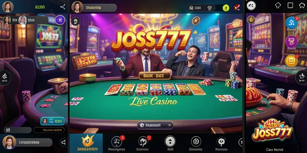 Gameplay mendebarkan di Live Casino JOSS777 dengan dealer langsung.