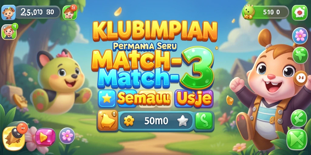 Tampilan gameplay seru dari KLUBIMPIAN dalam match-3.