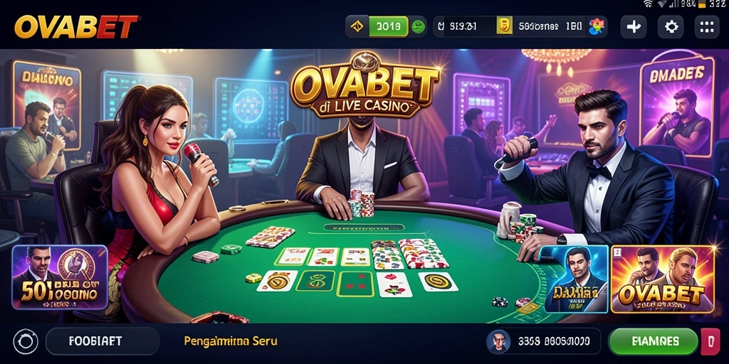 Tampilan seru gameplay Live Casino dari OVABET.