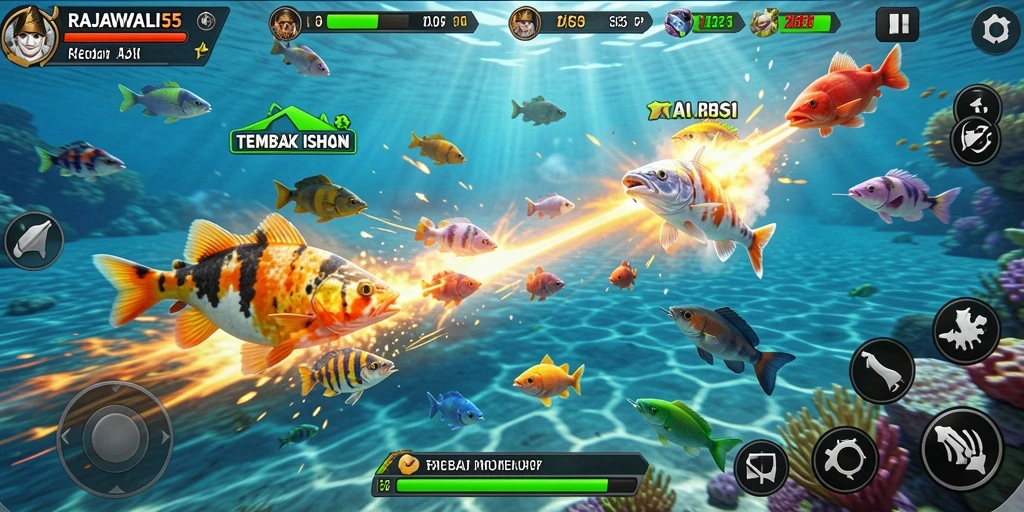 Tampilan gameplay Tembak Ikan yang menarik dan mendebarkan.