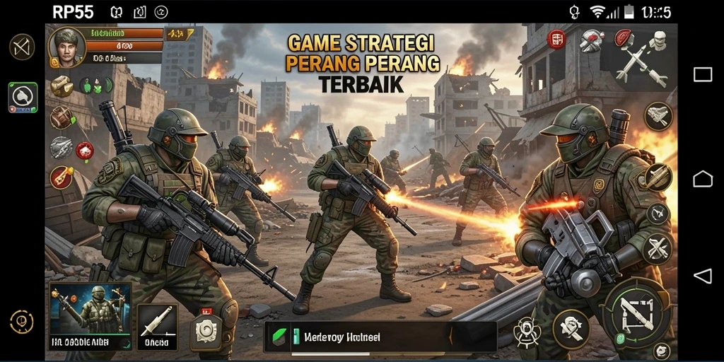 Tangkapan layar menunjukkan aksi pertempuran mendebarkan di RP55.