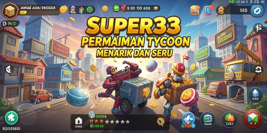 Tampilan gameplay SUPER33 menampilkan strategi bisnis yang menarik.