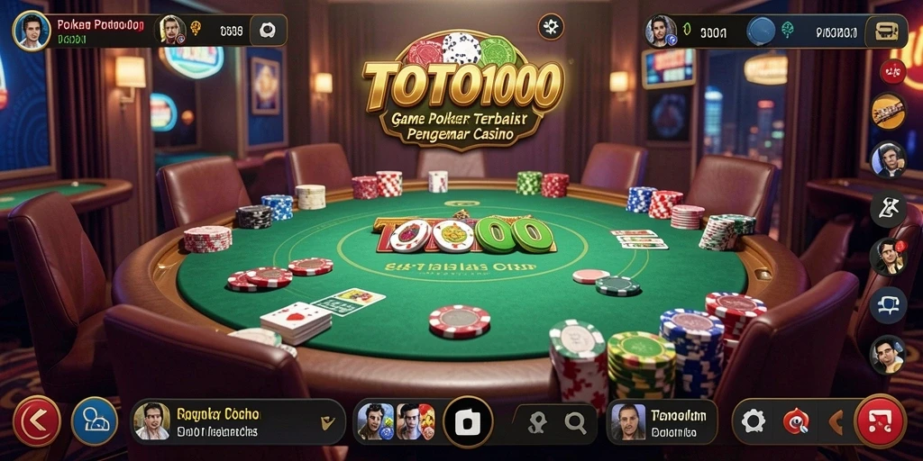 Screenshot TOTO1000 menampilkan gameplay poker yang seru dan menarik.
